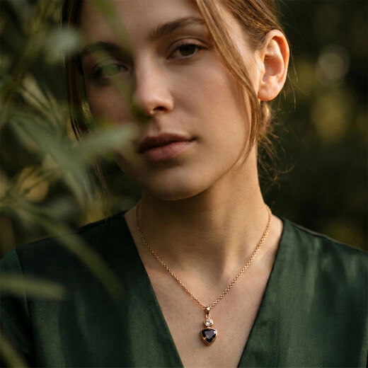 Smoky quartz triangular necklace by Mirabelle